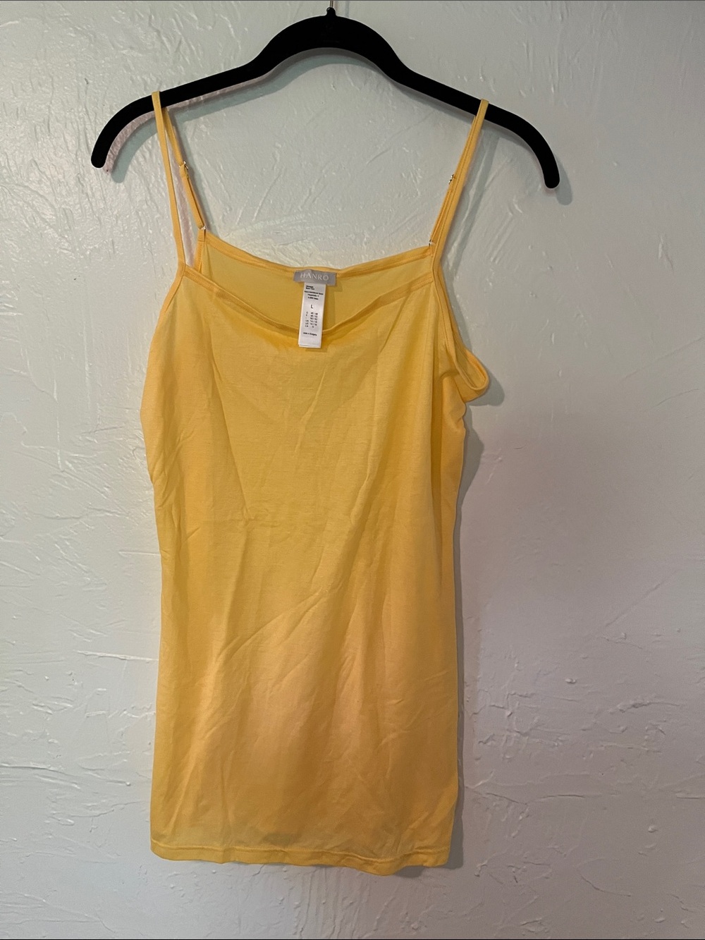 Hanro Yellow Slim Silk-Blend Cami - Picture 3 of 4